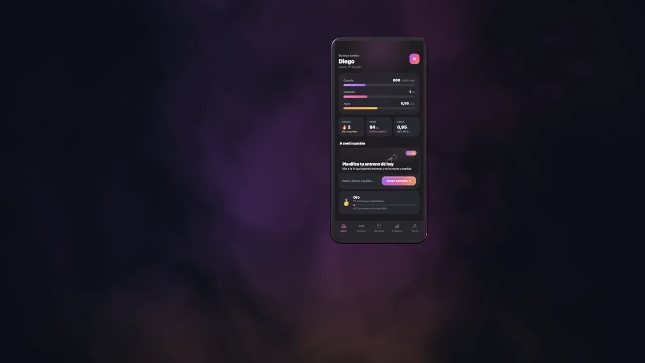 La app BodyPassFit en un iPhone